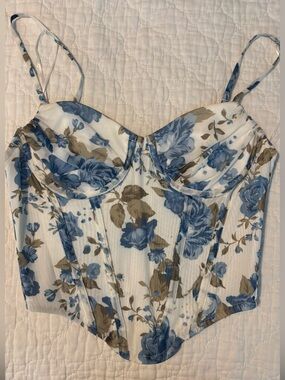 Cotton candy Floral Bustier Crop Top
